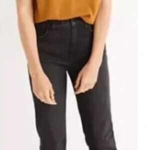 Madewell Black Ankle Cropped Jeans High-Waisted Slim Fit